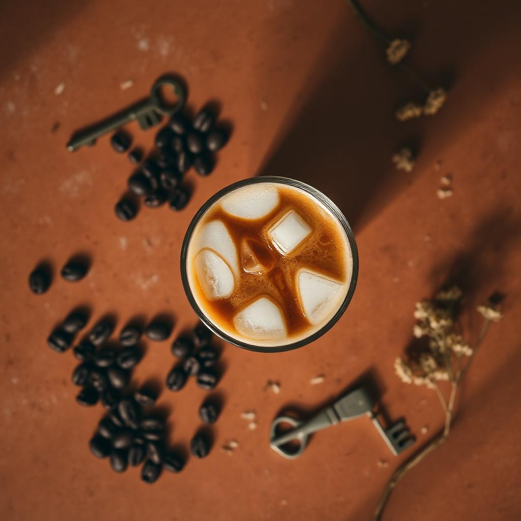 Iced latte from above